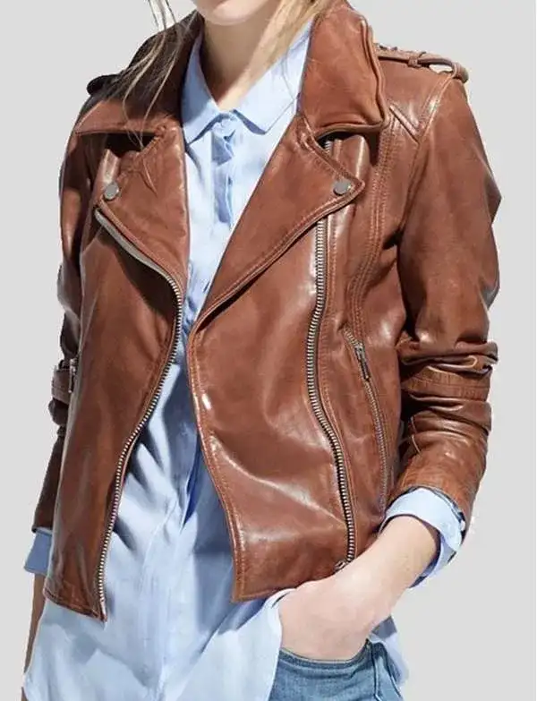 Women’s Rider Brown Leather Jacket