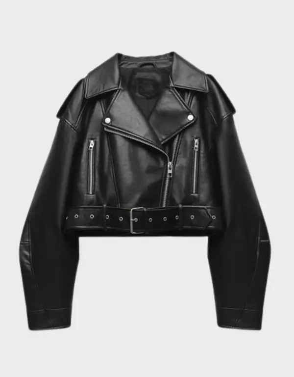 Faux Leather Crop Biker Jacket