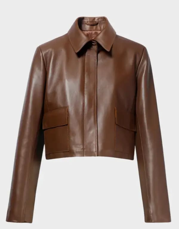 Nour Hammour Bleeker Cropped Leather Jacket