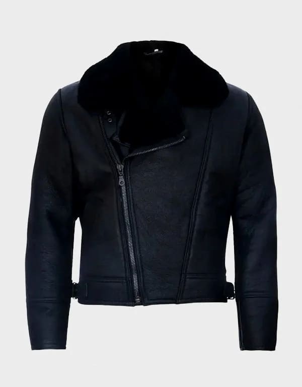 Aviator Shearling Fur Leather Jacket