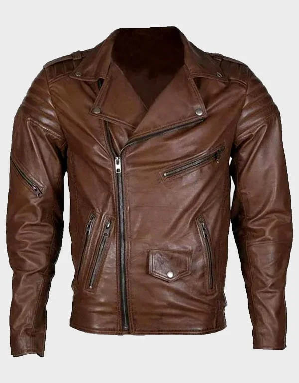 Brown Motorcycle Leather Jacket
