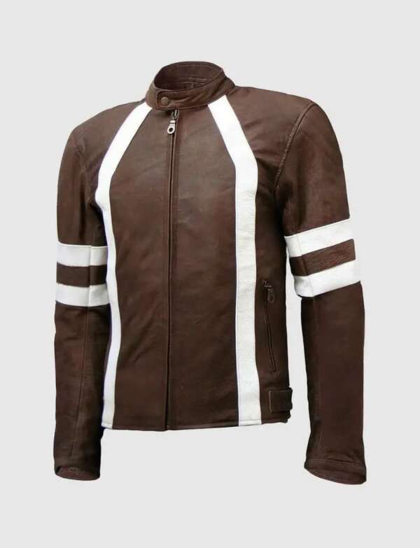 Men’s Distressed Vintage Brown Leather Jacket