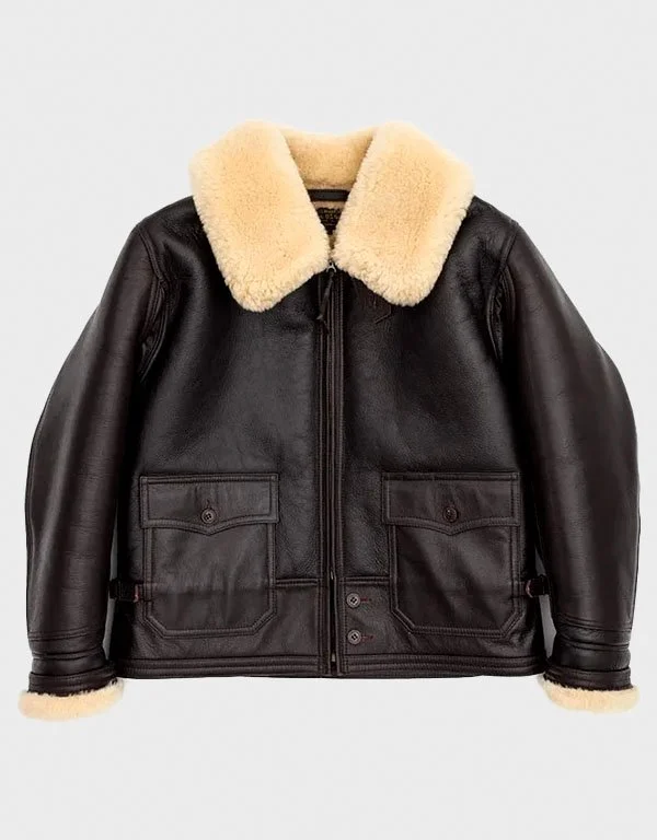 Flight Brown Shearling Leather Jacket