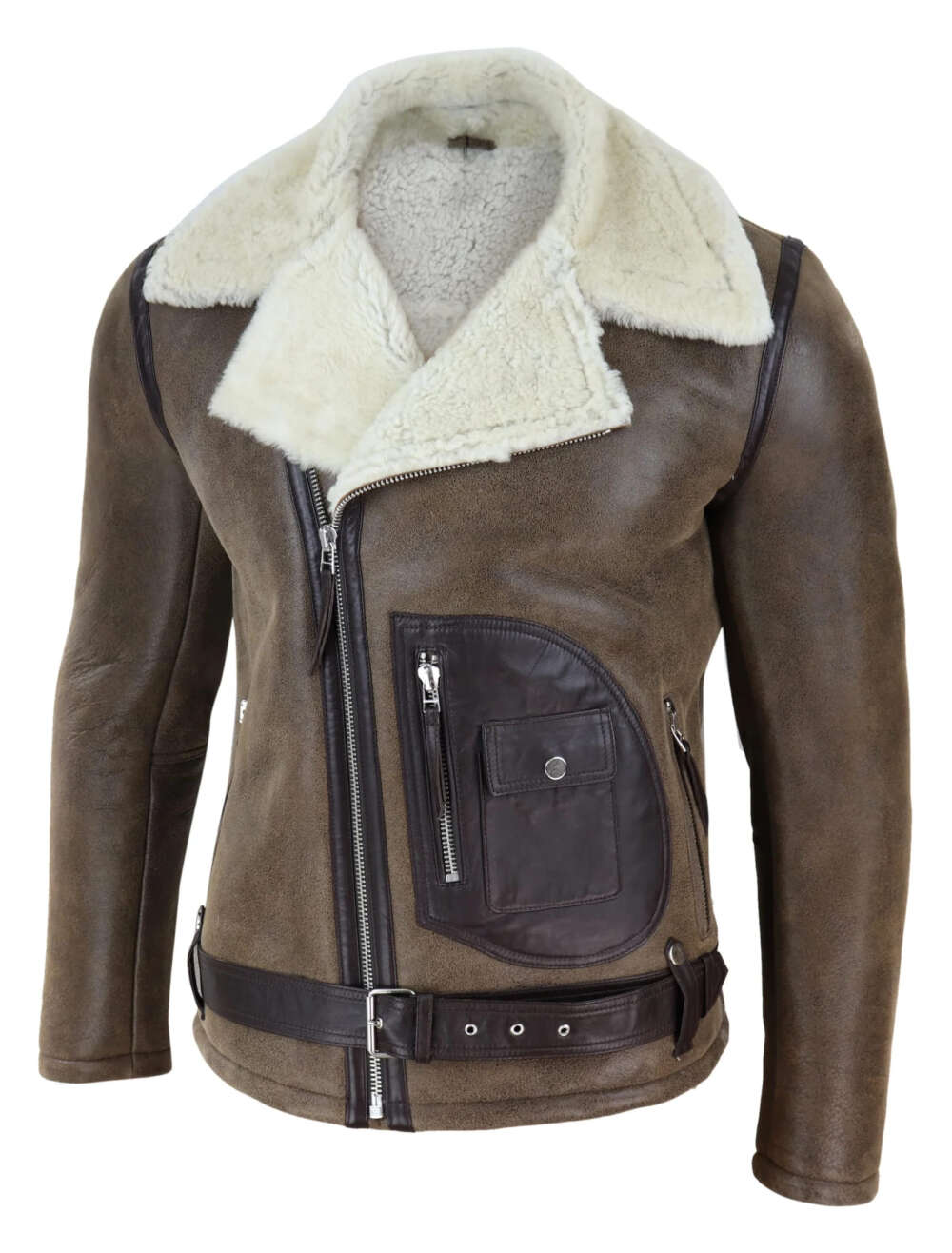 Men’s Vintage Brown Shearling Jacket