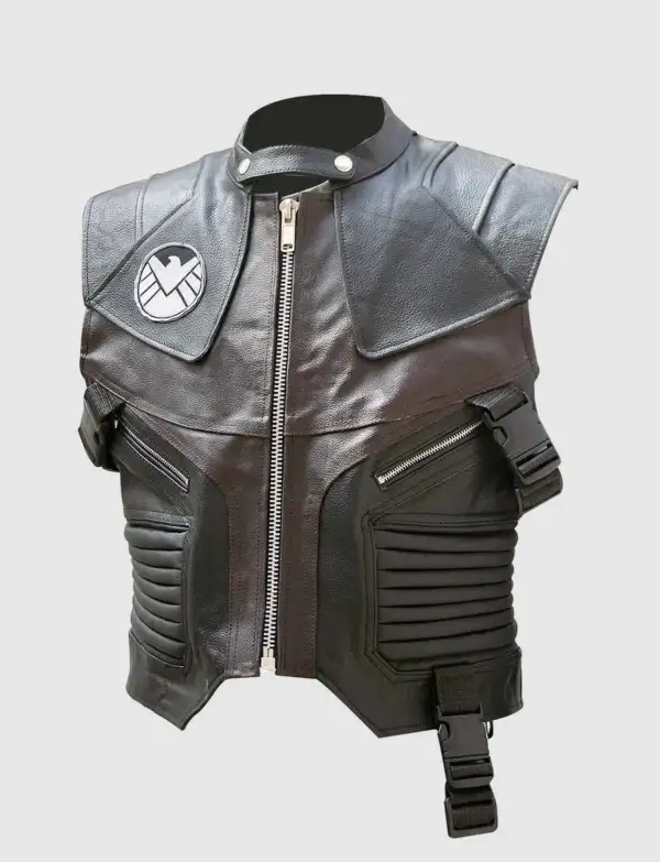 Black & Brown Jeremy Hawkeye Leather Motorcycle Vest