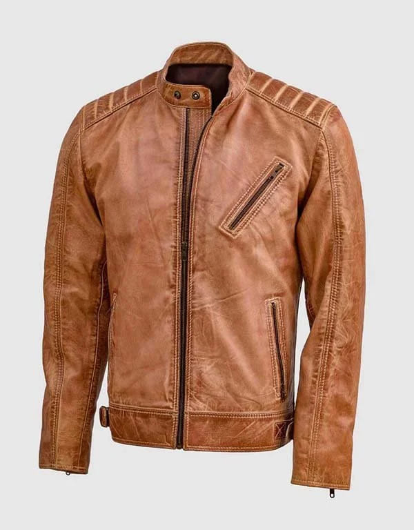 Shakawar Tan Leather Waxed Jacket