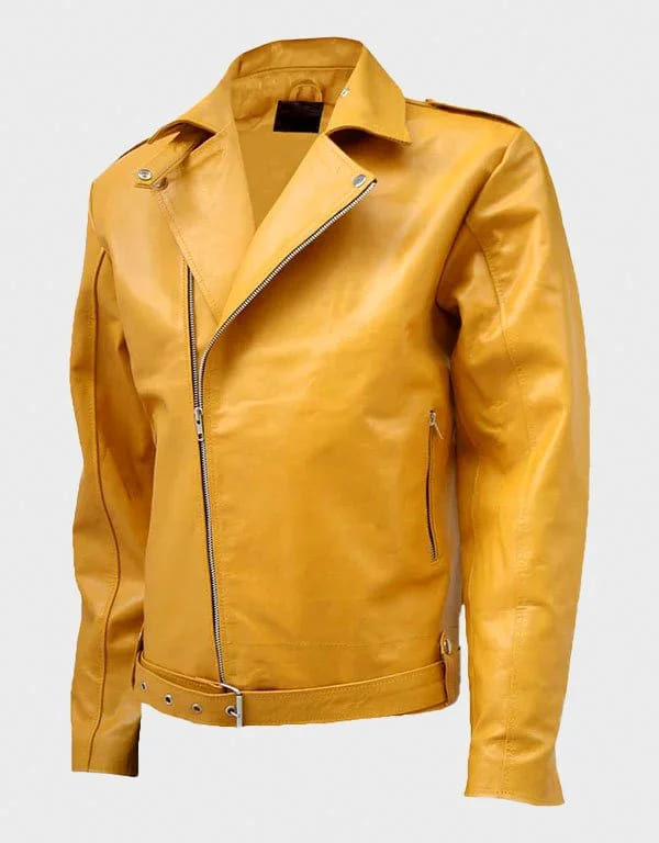 Men’s Yellow Leather Jacket