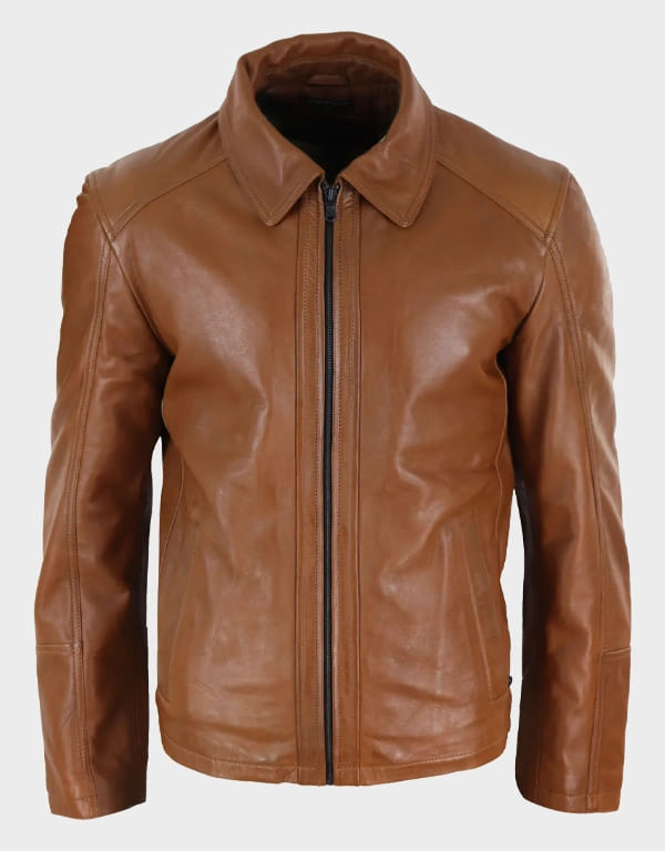Men’s Classic Leather Zipped Jacket