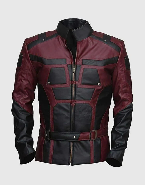 Men’s Charlie Cox Daredevil Red & Black Leather Jacket