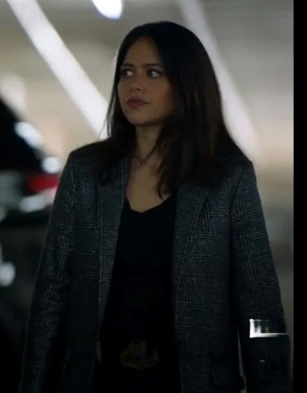 Angela Lopez TV Series The Rookie S06 Grey Plaid Blazer