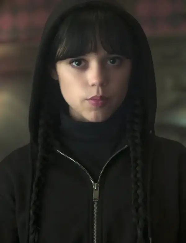 Wednesday Addams black cropped full zip hoodie sweatshirt