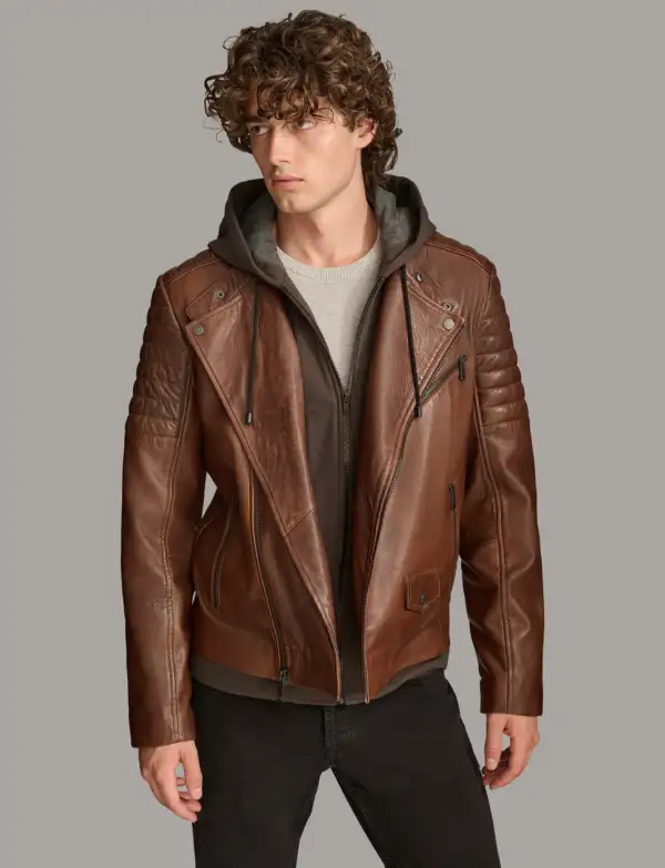 Andres Moto Jacket With Zip Off Hood