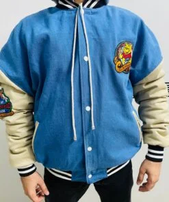 90s Xxxtentacion Winnie The Pooh Varsity Denim Jacket